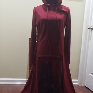 Camisa Wine Knit Hood Hi-Low Sweater Dress (XXL) NWT